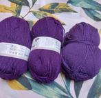 3 bollen wol (royal) paars, Ophalen of Verzenden, Nieuw, Breien of Haken, Wol of Garen