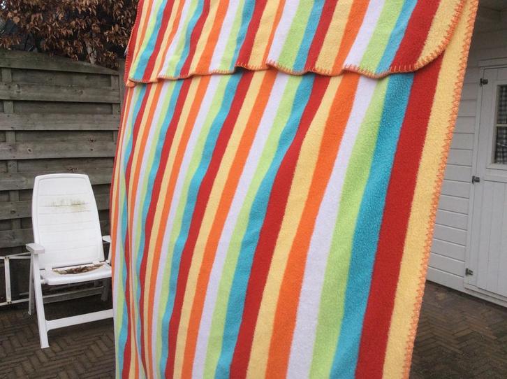 Gestreepte katoenen deken van Meyco., Kinderen en Baby's, Dekens, Slaapzakjes en Inbakerproducten, Zo goed als nieuw, Deken, 100 cm of meer