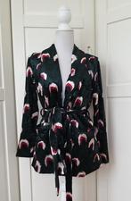 Maraislise groen fluwelen colbert blazer jasje, maat S/M, Maat 38/40 (M), Ophalen of Verzenden, Jasje, Gedragen