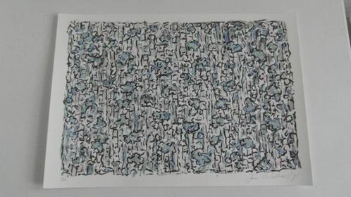 JAN WOLKERS ; zeefdruk/foto/gedicht/blauw, Antiek en Kunst, Kunst | Litho's en Zeefdrukken, Verzenden