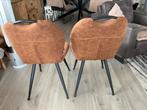2 cognac kleur stoelen, Huis en Inrichting, Ophalen, Twee, Overige kleuren, Modern eigentijds