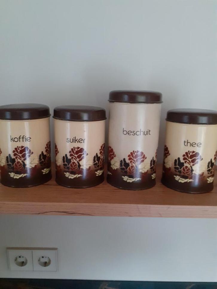 4 vintage voorraadbussen van brabantia., Antiek en Kunst, Antiek | Keukenbenodigdheden, Ophalen of Verzenden