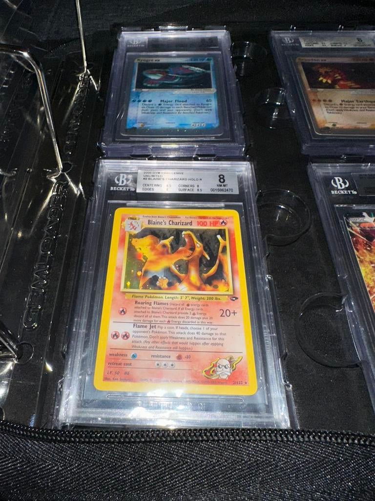 Blaine’s Charizard holo - Beckett 8, Ophalen of Verzenden, Zo goed als nieuw