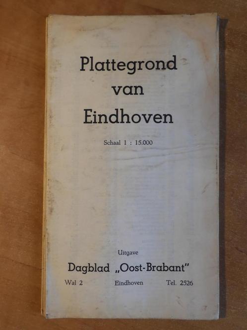 plattegrond Eindhoven 1954-1955, Dagblad Oost-Brabant, Boeken, Atlassen en Landkaarten, Gelezen, Landkaart, Nederland, 1800 tot 2000