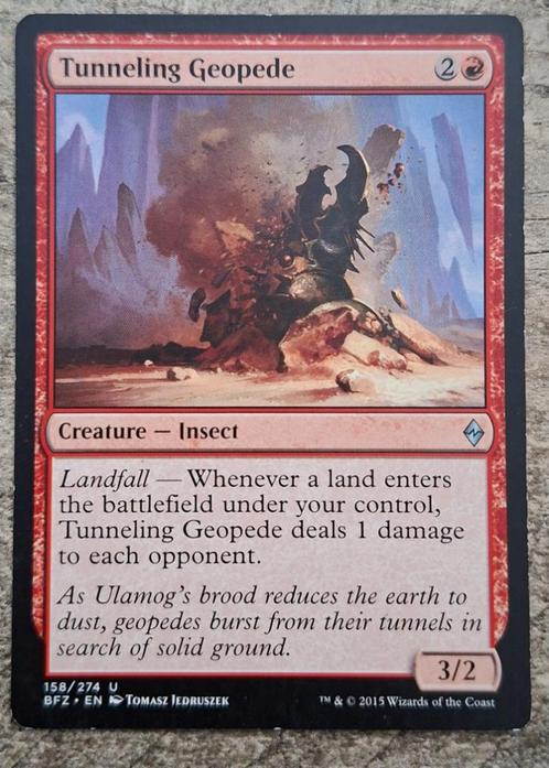 Tunneling Geopede - Magic the Gathering, Hobby en Vrije tijd, Verzamelkaartspellen | Magic the Gathering, Gebruikt, Losse kaart