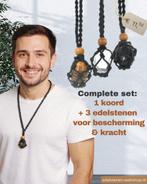 Complete set: 1 koord + 3 edelstenen: bescherming en kracht, -, -, Nieuw, Ophalen of Verzenden