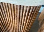 Bijzettafeltje travertin japandi stijl organische 50x33x44, Huis en Inrichting, Ophalen, Minder dan 55 cm, Nieuw, Overige vormen