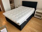 IKEA Boxspring 140x200 + Hoofdbord, Ophalen, Zwart, Tweepersoons, 140 cm