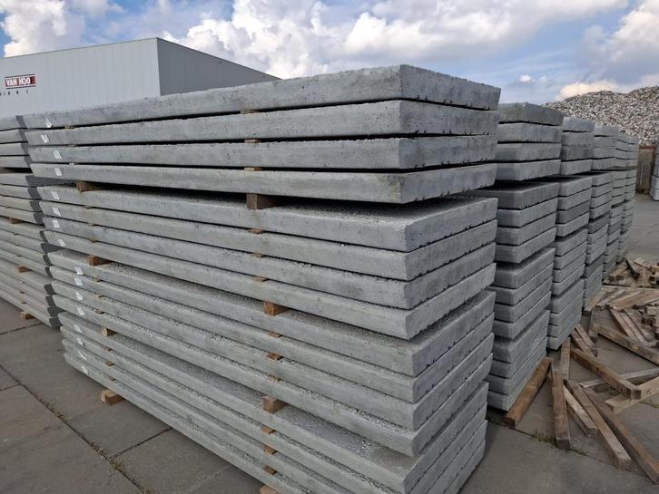 restpartij 66 stuks betonplaat ruw 282x86x9cm €20/m2, Tuin en Terras, Tegels en Klinkers, Nieuw, Terrastegels, Beton, 10 m² of meer