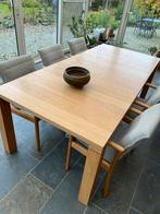 Eikenhouten Leolux stijl tafel - 220x100cm, Huis en Inrichting, Tafels | Eettafels, Eikenhout, 200 cm of meer, Zo goed als nieuw