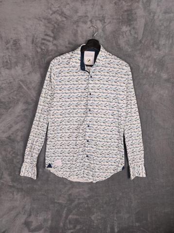 A Fish Named Fred Overhemd M Lange Mouw Walvis Patroon Wit beschikbaar voor biedingen