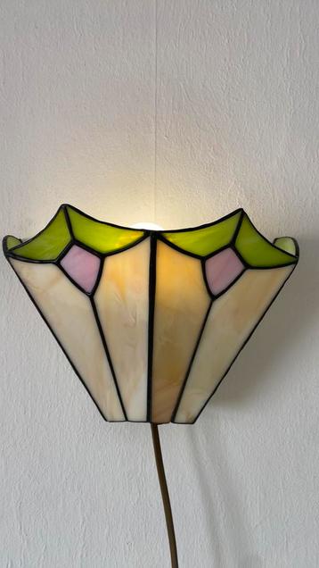 Tiffany wandlamp - glas in lood. -  vintage beschikbaar voor biedingen