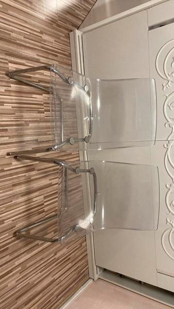 2x Ikea TOBIAS Eetkamerstoel - Transparant beschikbaar voor biedingen