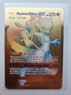 Mew & Mewtwo GX Rainbow Tag Team Pokemon Metaal goudkleurig, Hobby en Vrije tijd, Verzamelkaartspellen | Pokémon, Ophalen of Verzenden
