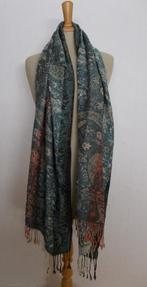 Mooie groene pashmina batik print sjaal, Verzenden, Zo goed als nieuw, Maat 42/44 (L), Sjaal