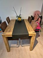 Eettafel + 4stoelen, Ophalen, 50 tot 100 cm, Zo goed als nieuw, Vijf personen of meer