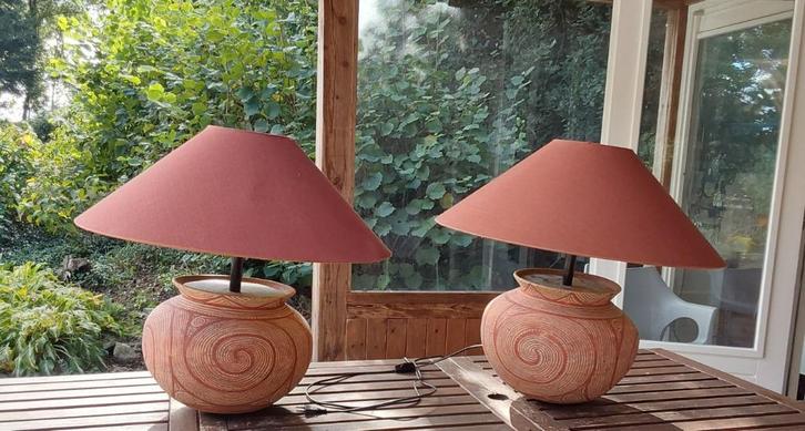 kruik lamp 2 stuks, Huis en Inrichting, Lampen | Tafellampen, Gebruikt, Minder dan 50 cm, Overige materialen, Ophalen