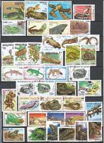 60 postzegels met reptielen, Verzenden, Gestempeld, Dier of Natuur