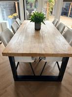 Mooie mango houten tafel 220x100, Huis en Inrichting, Zo goed als nieuw, Metaal, Rechthoekig, 50 tot 100 cm