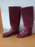 bordeaux rode leren knielaarzen, Hoge laarzen, Ophalen of Verzenden, Kort Shoes, Gedragen