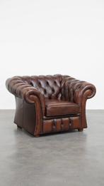 Luxe en in goede staat, rundleren chesterfield fauteuil, Huis en Inrichting, Fauteuils, Ophalen, -, -, Chesterfield, Engels