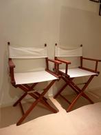 2 Vintage Regisseursstoelen, Huis en Inrichting, Stoelen, Ophalen, Hout, Twee, Wit
