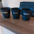 Emaille zand zeep soda petrol blauw, Antiek en Kunst, Ophalen of Verzenden