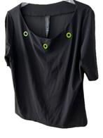 Jane Lushka zwarte top XXL travelstof LEA EYELETS, Verzenden, Zwart, Maat 42/44 (L), Zo goed als nieuw