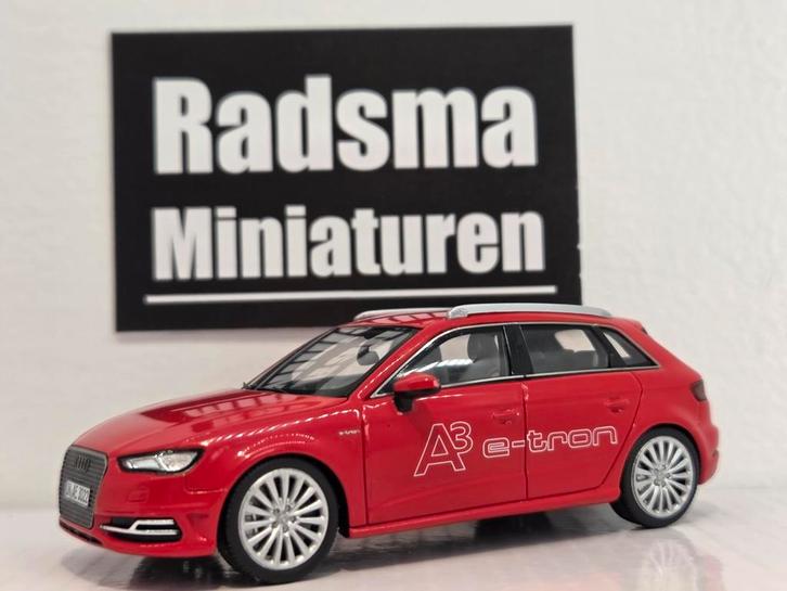 Audi A3 Sportback E-tron - Rood - 1:43 Minichamps, Hobby en Vrije tijd, Modelauto's | 1:43, Zo goed als nieuw, Auto, MiniChamps