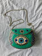 Festival green mosaic shoulder bag with chain, Ophalen of Verzenden, Nieuw, Groen, Schoudertasje