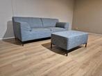 Montel Fresh 2,5 zits Bank - Stof - Blauw - Grijs - Hocker, Driepersoons, 75 tot 100 cm, Ophalen of Verzenden, Metaal