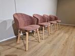 4x Arco Close Eetkamerstoelen - Showroomstaat - Roze - Blauw, Huis en Inrichting, Stoelen, Arco, Hout, Arco close, balance, eetkamerset, leolux, rolf benz, montis