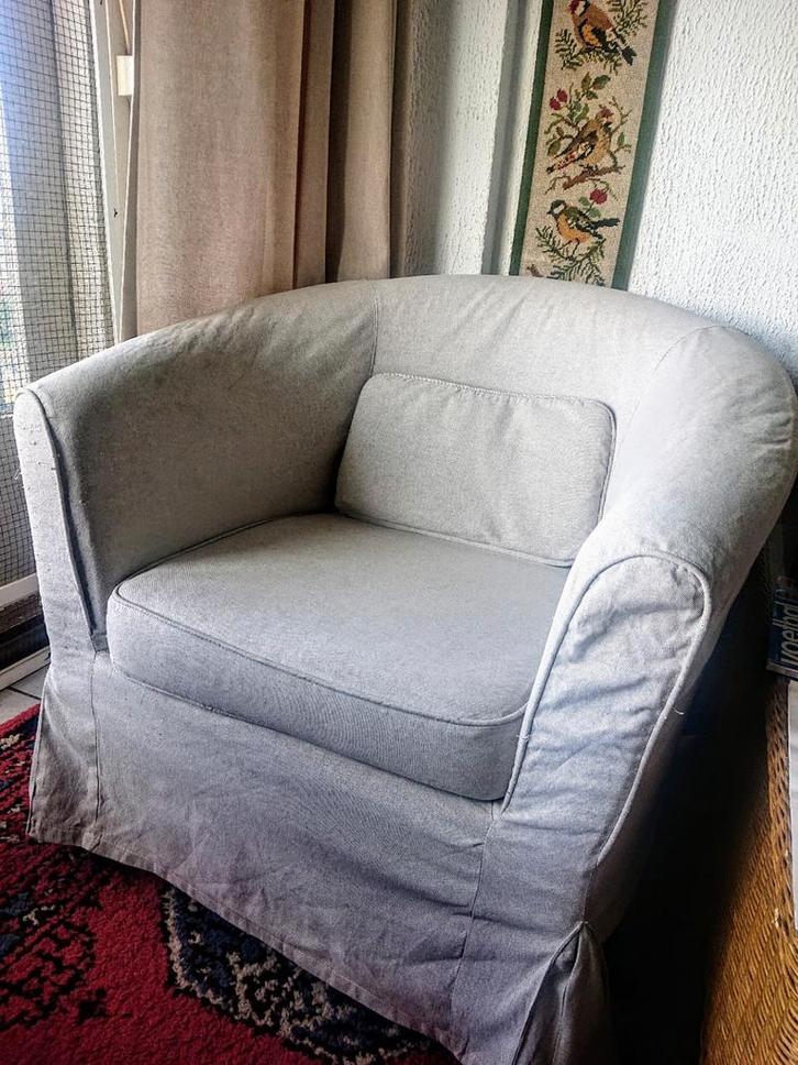 Twee Ikea Tullsta fauteuils, beige, Huis en Inrichting, Fauteuils, Gebruikt, 50 tot 75 cm, 75 tot 100 cm, Ophalen