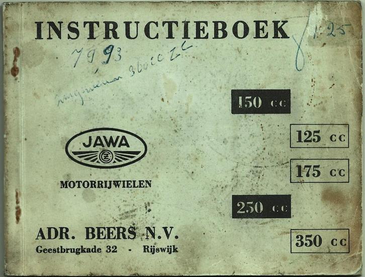 Jawa 125 150 175 250 350 instructieboek (1688z), Motoren, Handleidingen en Instructieboekjes, Overige merken, Ophalen of Verzenden
