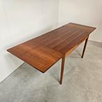 Vintage uitschuifbare eettafel teak, Huis en Inrichting, Tafels | Eettafels, Ophalen, Gebruikt, 200 cm of meer, 50 tot 100 cm