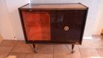 Vintage mid century barkast op wielen, vitrine, kastje, Huis en Inrichting, Kasten | Dressoirs, Ophalen, Gebruikt, Mid century