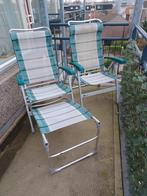 Tuinstoelen set met voetenbank, Tuin en Terras, Tuinstoelen, Ophalen, Gebruikt, Aluminium, Inklapbaar
