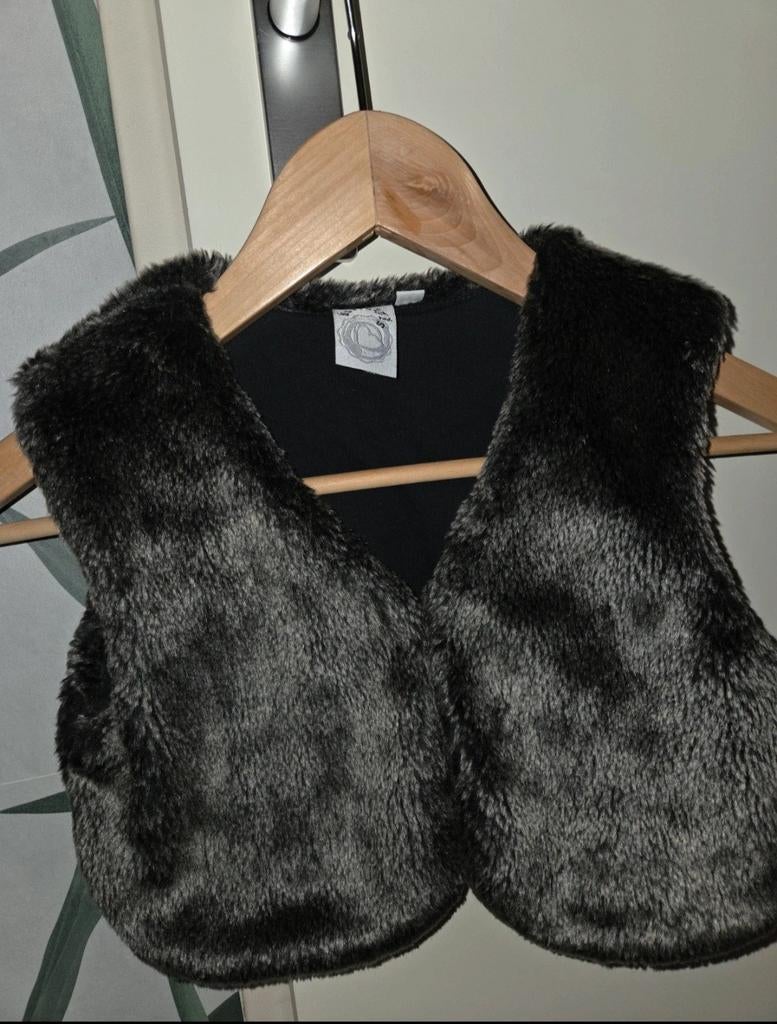 Bont vestje - maat 140 - grijs/bruin, Ophalen of Verzenden, Gebruikt, Onbekend, Meisje