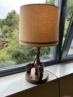 Leuk oud lampje 3 olifanten hout, Huis en Inrichting, Lampen | Tafellampen, Ophalen, Zo goed als nieuw, Minder dan 50 cm