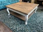 Salontafel brocant wit en hout, Ophalen