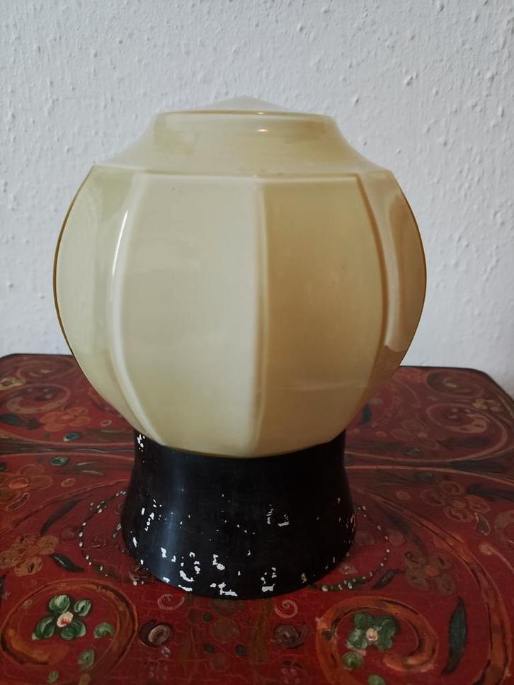 Prachtig vintage glazen Art Deco plafondlampje, Antiek en Kunst, Antiek | Lampen, Verzenden