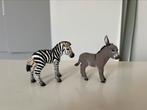 Schleich zebra en ezel veulens, Verzenden, Zo goed als nieuw