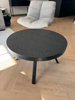 Zwarte Ronde Salontafel Visgraat Motief, Huis en Inrichting, Tafels | Salontafels, Ophalen, 50 tot 100 cm, Rond, 50 tot 100 cm