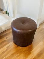 vintage bruine  poef seventies, Huis en Inrichting, Banken | Voetenbanken en Poefen, Ophalen, Minder dan 50 cm, Gebruikt, Rond