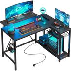 Gamingbureau 107x80x76 cm L- vorming LED verlichting €199,-, Ophalen of Verzenden, Nieuw