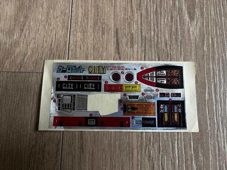 Diaclone, sticker sheet Honda city turbo, Skids Molt, Verzamelen, Transformers, Gebruikt, G1, Autobots, Ophalen of Verzenden