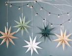 Partij Set 5 kerststerren nieuw retro papieren ster 30cm, Diversen, Kerst, Ophalen of Verzenden, Nieuw