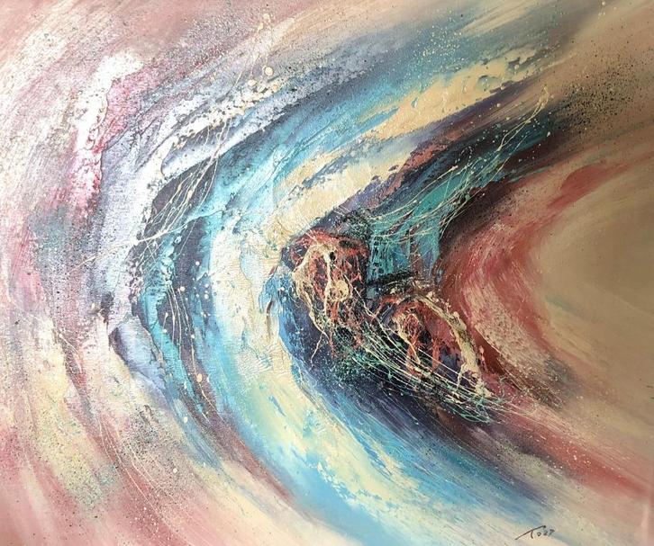 Prachtig abstract schilderij, Antiek en Kunst, Kunst | Schilderijen | Abstract, Ophalen of Verzenden