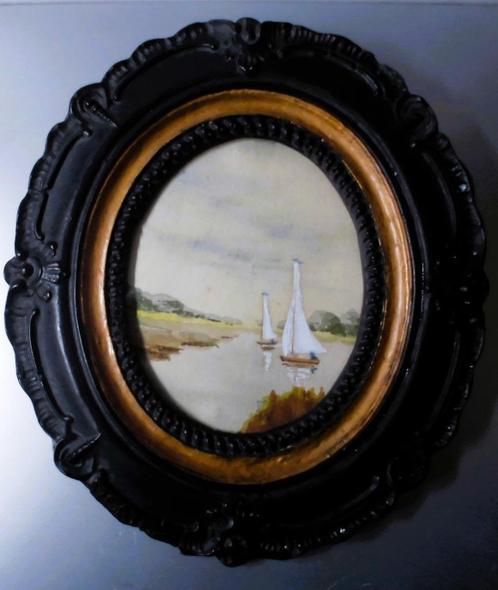 vintage Aquarel, Antiek en Kunst, Curiosa en Brocante, Ophalen of Verzenden