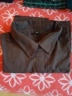 Hema blouse donkerbruin - poplin, korte mouw, Bruin, Maat 42/44 (L), Ophalen of Verzenden, Zo goed als nieuw